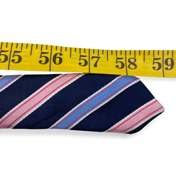 Nautica Silk Tie Striped Repp Pink Blue Vintage 90's - Picture 7 of 7